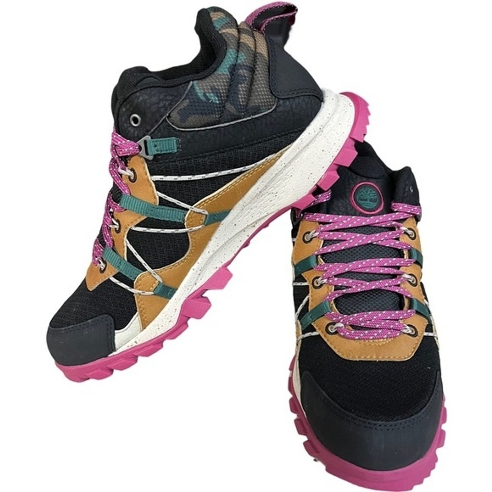 Timberland Women's Black and Pink Hiking Shoes